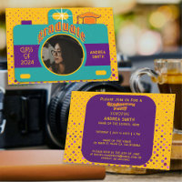 Colourful Retro Fun Party Custom Graduate Photo