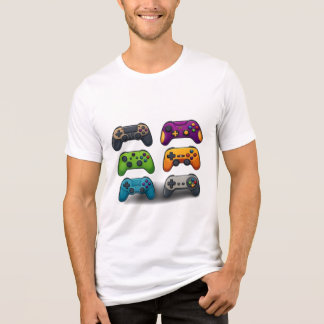 Colourful Retro Game Controllers – Gamer Design fo Tri-Blend Shirt