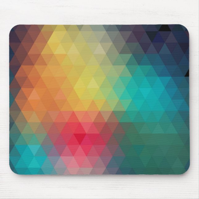 Colourful Retro Geometric Pattern 1 Mouse Pad (Front)