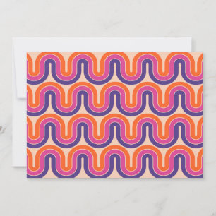 Colourful Retro Geometric Wave Design Invitation