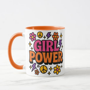 Colourful Retro Girl Power Mug