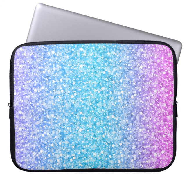 Colourful Retro Glitter And Sparkles Laptop Sleeve (Front)