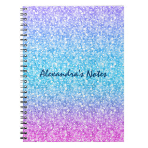 Colourful Retro Glitter And Sparkles Notebook
