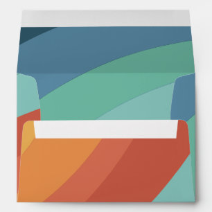 Colourful Retro Groovy Rainbow  Envelope