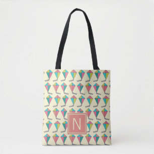 Colourful Retro Kite Pattern Tote Bag