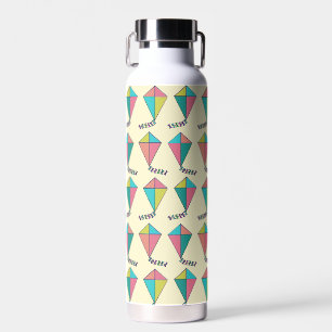 Colourful Retro Kite Pattern Water Bottle