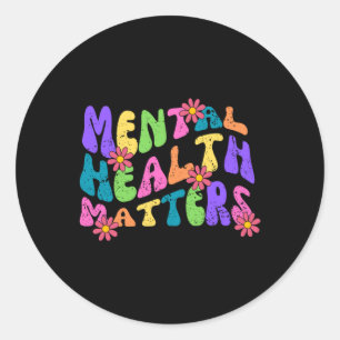 Colourful Retro Mental Health S Sticker