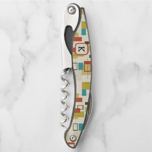 Colourful Retro Mid-Century Geometric Pattern Corkscrew