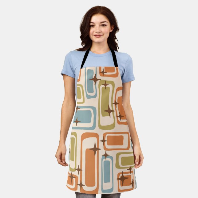 Colourful Retro Mid Century Modern Atomic Abstract Apron (Worn)