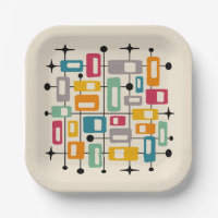 Colourful Retro Mid Century Modern Atomic Abstract