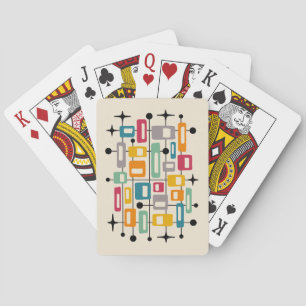 Colourful Retro Mid Century Modern Atomic Abstract Playing Cards