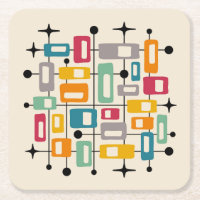 Colourful Retro Mid Century Modern Atomic Abstract