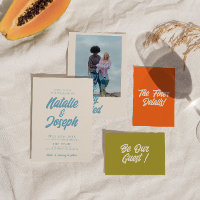 Colourful Retro Minimal Bright Bold Modern Wedding