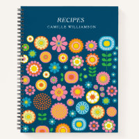 Colourful Retro Mod Geometric Flowers Custom Recip