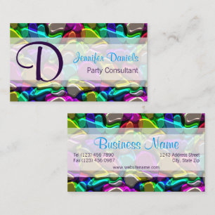 Colourful Retro Modern Abstract Shapes Pattern Business Card