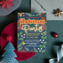 Colourful retro modern Christmas botanical