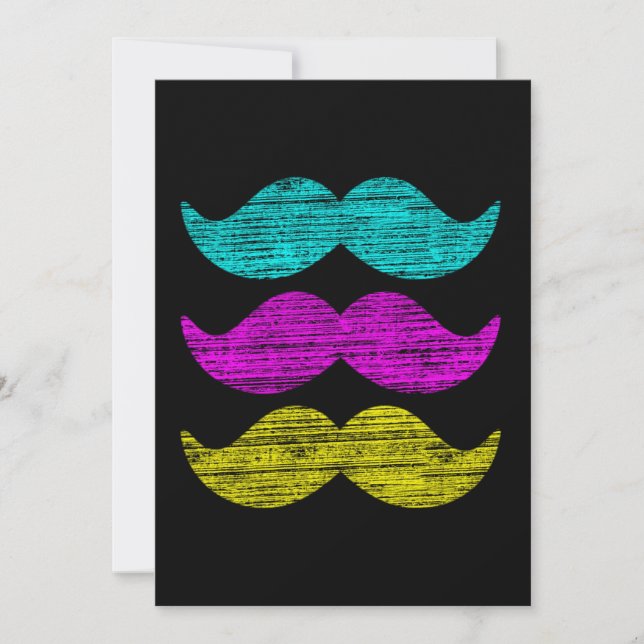 Colourful Retro Moustache Pattern Design (Front)