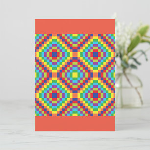 Colourful Retro Optical Illusion Geometric Rainbow Invitation