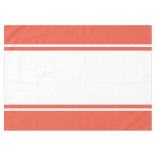 Colourful Retro Orange White Wide Racing Stripe Tablecloth