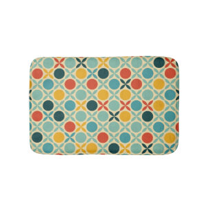 Colourful Retro Ornamental Pattern Bath Mat