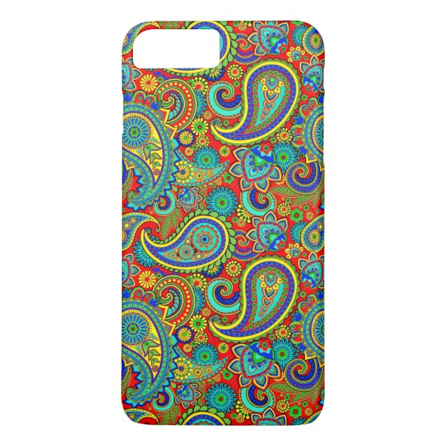 Colourful Retro Paisley Case-Mate iPhone Case (Back)