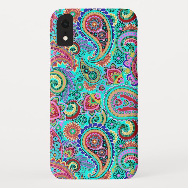 Colourful Retro Paisley Case-Mate iPhone Case (Back)