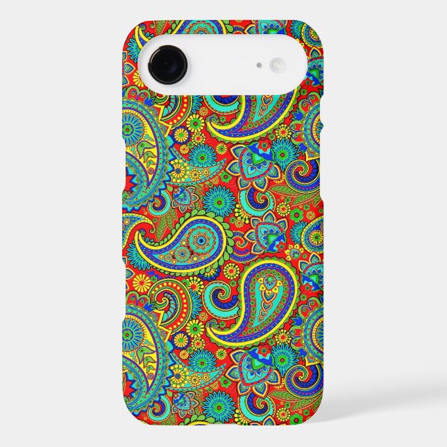 Colourful Retro Paisley Case-Mate iPhone Case (Back)