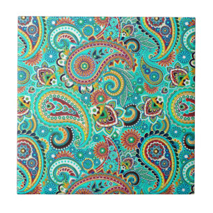 Colourful Retro Paisley Tile