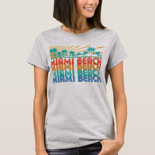 Colourful Retro Palms Miami Beach Florida T-Shirt