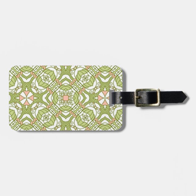 Colourful retro pattern background 2 luggage tag (Front Horizontal)