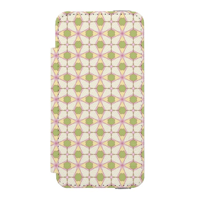 Colourful retro pattern background 3 incipio iPhone wallet case (Folio Front)