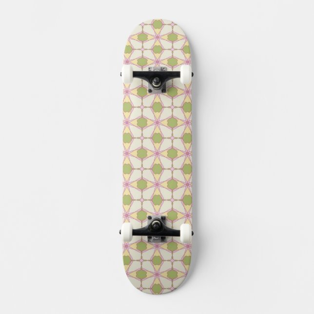 Colourful retro pattern background 3 skateboard (Front)