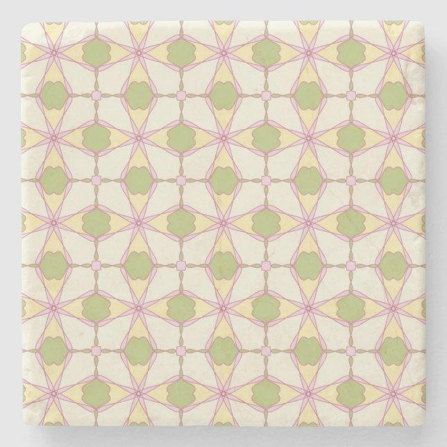 Colourful retro pattern background 3 stone coaster (Front)