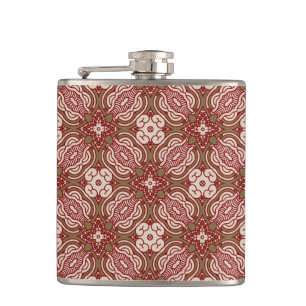 Colourful retro pattern background 4 hip flask