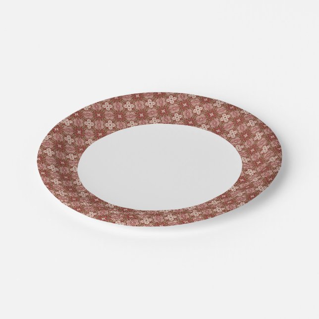 Colourful retro pattern background 4 paper plate (Angled)