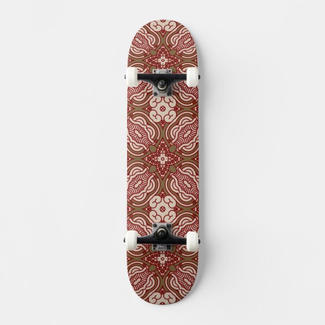 Colourful retro pattern background 4 skateboard (Front)