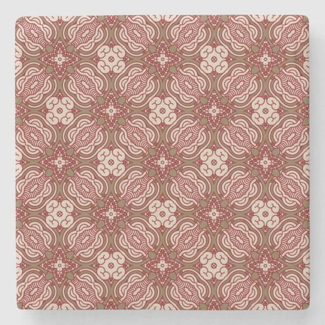 Colourful retro pattern background 4 stone coaster (Front)