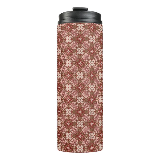 Colourful retro pattern background 4 thermal tumbler (Front)