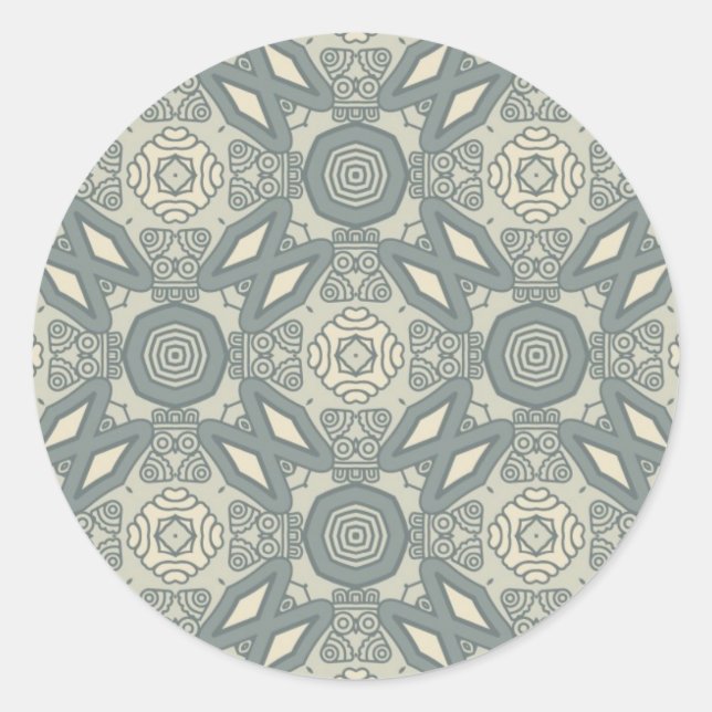 Colourful retro pattern background 5 classic round sticker (Front)