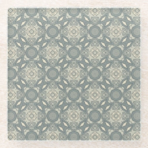 Colourful retro pattern background 5 glass coaster