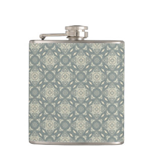 Colourful retro pattern background 5 hip flask