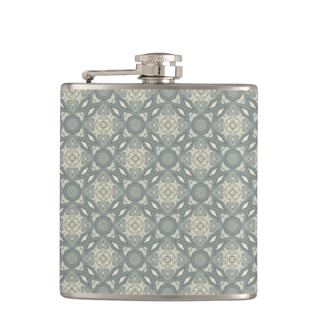 Colourful retro pattern background 5 hip flask (Front)