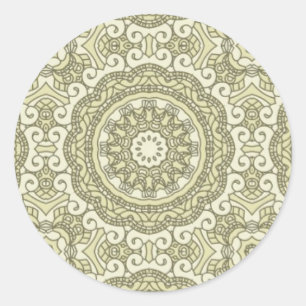 Colourful retro pattern background 6 classic round sticker