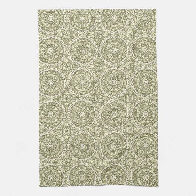 Colourful retro pattern background 6 tea towel (Vertical)