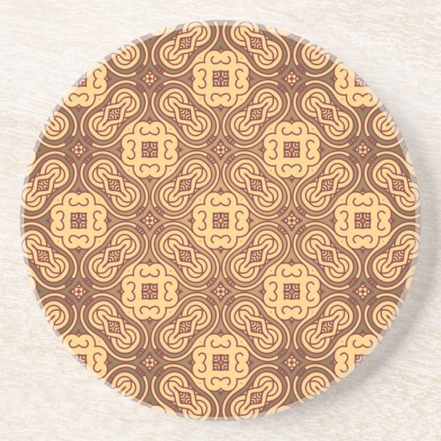 Colourful retro pattern background coaster (Front)