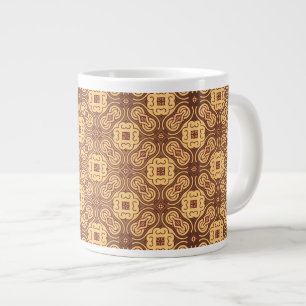 Colourful retro pattern background large coffee mug