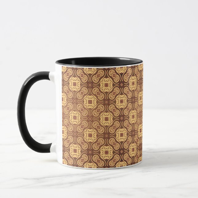 Colourful retro pattern background mug (Left)