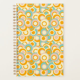 Colourful retro pattern in pastel shades of orange planner