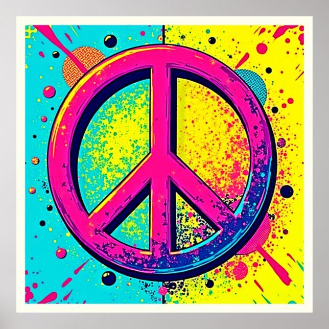 Colourful Retro Peace Sign (Front)
