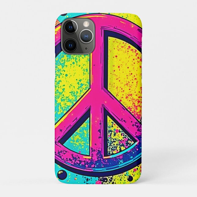 Colourful Retro Peace Sign Case-Mate iPhone Case (Back)